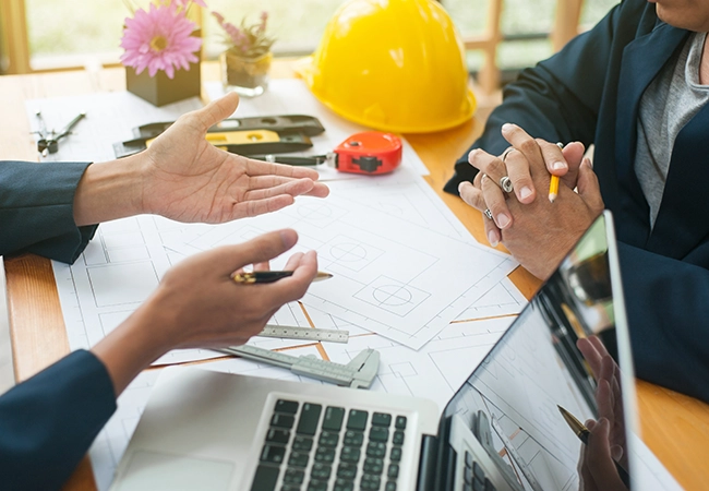 hands and financial documents