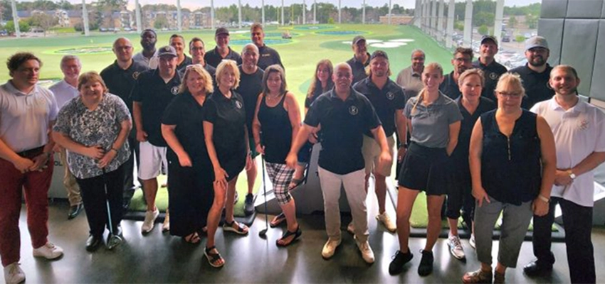 group photo at golf outing